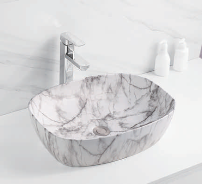 Evaan glossy marble table top art basin SF 9417A-10