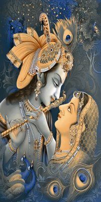 Livolla Lord krishna with coloe full poseter art 52 600 x 1200MM