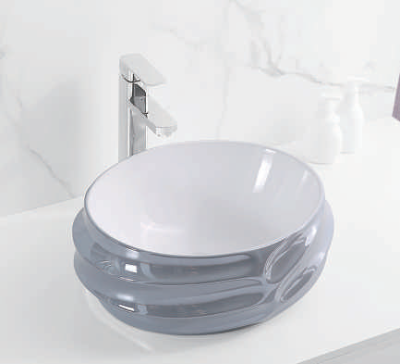 Evaan Inner White Outer Grey  table top art basin SF 9459-5