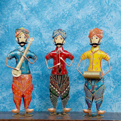 OPPERSTE BHANGRA MUSICIANS HUMAN FIGURINES / SHOWPIECE SET OF 3