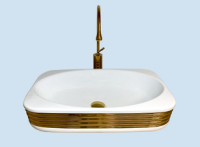 POWER PLUS Glossy Gold Table Top Basin PPTT-503