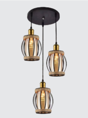 Neptune Atharv Decor Metal/Rope Design 3 Modern Ceiling Light 2139-3