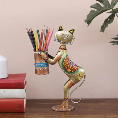 OPPERSTE METAL MULTICOLOUR
HAND PAINTED CAT
PEN STAND