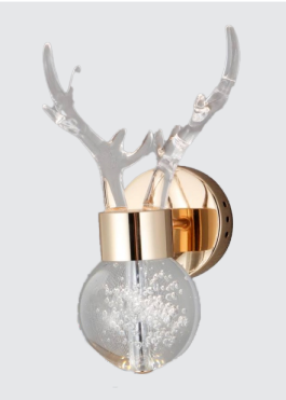 Neptune CITRA Acrylic Modern Horn Gold Metal Wall Light W-8180