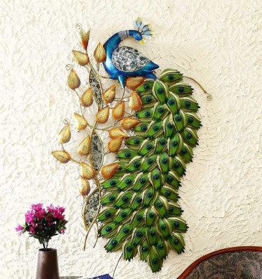 OPPERSTE METAL BUILT LED PEACOCK WALL DÉCOR