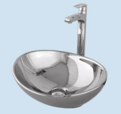 POWER PLUS Glossy Silver Table Top Basin PPTT-021