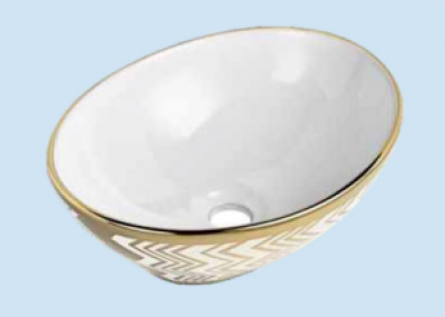 POWER PLUS Glossy Gold Table Top Basin PPTT-285