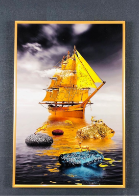 Evvan Golden Ship wall art