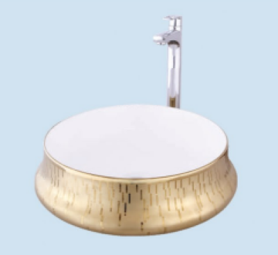 POWER PLUS Glossy Gold Table Top Basin PPTT-010