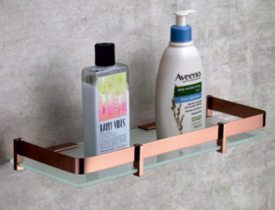 Aagna Glass Rose Gold Shelf 16 x 6