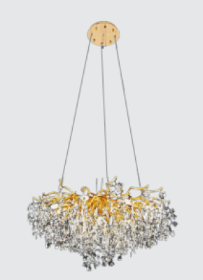 Neptune Gold Chandelier with Glass Wafers Shade 3037/600