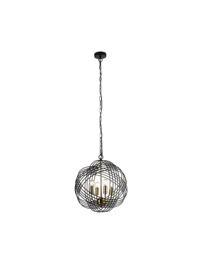 S2B2 Brass Finish with Wire Cage Shade Pendant Light PS-04-110