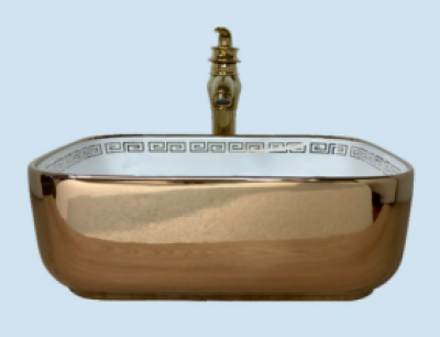 POWER PLUS Glossy Gold Table Top Basin PPTT-543