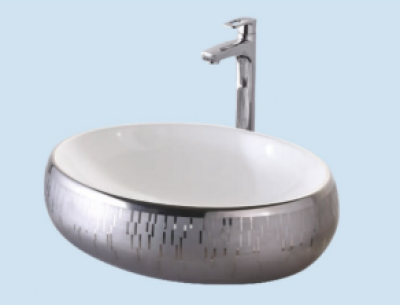 POWER PLUS Glossy Silver Table Top Basin PPTT-007