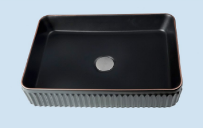 POWER PLUS Glossy Black Table Top Basin PPTT-450