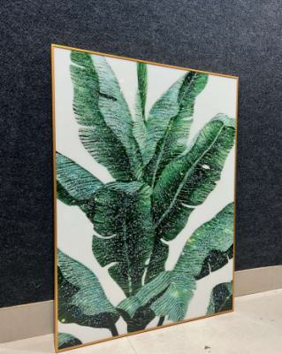 Evvan Dark Green Banana Leaves Wall Art