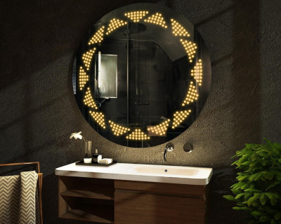 EVAAN Round LED Wall Mirror(3 Tone-White Light, Natural Light, Warm Light) led m 12