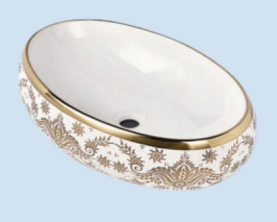 POWER PLUS Glossy Gold Table Top Basin PPTT-238