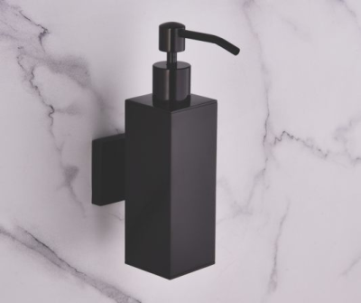 Manjula Accessories Glass PVD finish Brass Liquid Soap Dispenser Square Brass Pump
