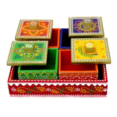 OPPERSTE WOODEN HANDPANITED DRY FRUITS BOX 01