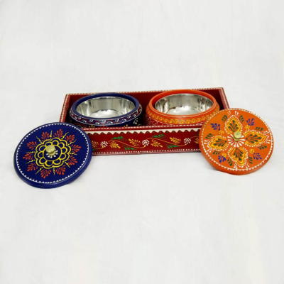 OPPERSTE WOODEN HANDPANITED DRY FRUITS GIFT BOX HOME DECOR