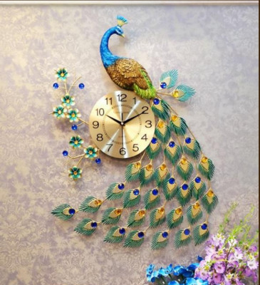 OPPERSTE CREATIVE PEACOCK WALL CLOCK IN GOLDEN