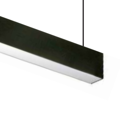 Aluminium Rectangular 50 x 75 mm surface black LED 1.2 Meter Profile Channels with Diffused Cover, End Caps and Mounting Clips for LED Strip Light