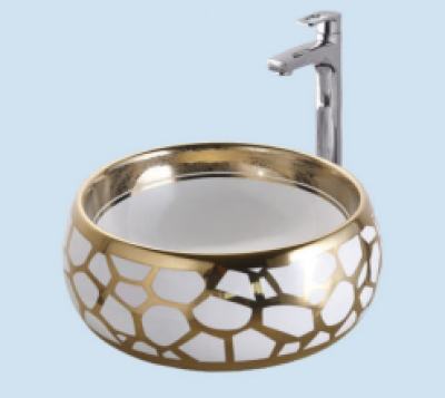 POWER PLUS Glossy Gold Table Top Basin PPTT-019