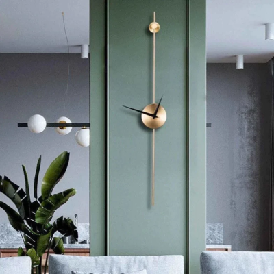 Minimal Golden Iron Wall Clock