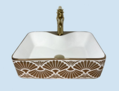 POWER PLUS Glossy Rose Gold Table Top Basin PPTT-551