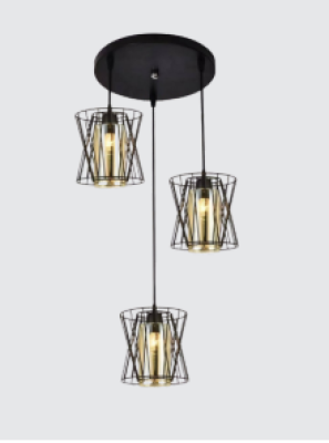 Neptune Depuley Ceiling Light Metal Black Chandelier 1090-3