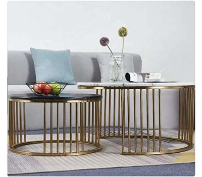 Classic Style Golden Coffee Table Set of 2