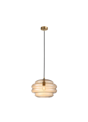 S2B2 Carved ceiling lamp with glass leaves and metal PS-04-085