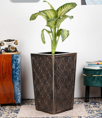 Hari Planters rectangular planter with a design inspired  flower pot SKU-18