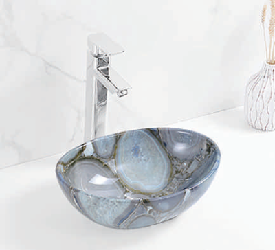 Evaan Glossy Marble table top art basin SF 9516A-13