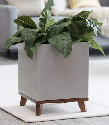 Hari Planters Square Ceramic Flowerpot With Pot Stand SKU-23