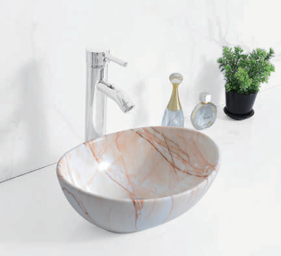 Evaan Glossy Marble table top art basin SF 9516A-7