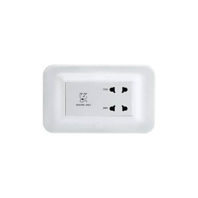 Anchor Roma Urban 20VA Shaver Socket with Transformer With 4 Module Curve Plate White 66704