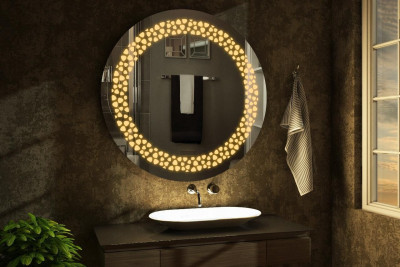 EVAAN Round LED Wall Mirror(3 Tone-White Light, Natural Light, Warm Light) led m 8