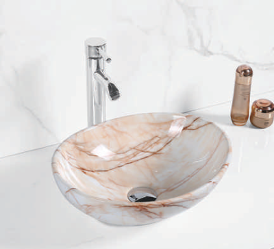 Evaan Glossy Marble table top art basin SF 9516-10