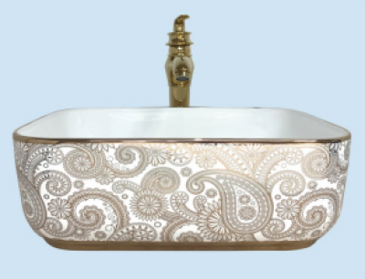 POWER PLUS Glossy Gold Table Top Basin PPTT-482