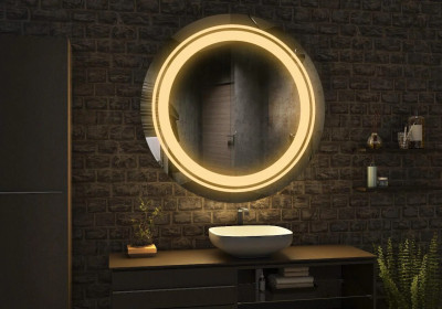 EVAAN Round LED Wall Mirror(3 Tone-White Light, Natural Light, Warm Light) led m 14