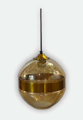 Neptune Gold Banded Glass Pendant Light 8716/2CLE