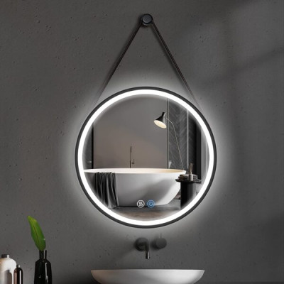 EVAAN Round LED Wall Mirror(3 Tone-White Light, Natural Light, Warm Light) led m 18