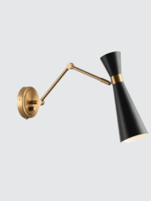 Neptune Gold Black Up Down Wall Light 8103/1