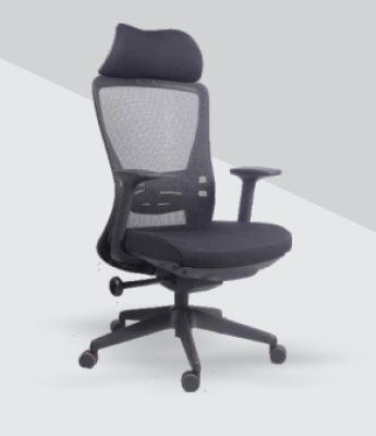 Black Plastics Mesh High Back Swivel Chair Adjustable Headrest Ergonomic Executive Chair EMC-011