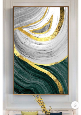 Evaan Modern Green and White Wall Frame