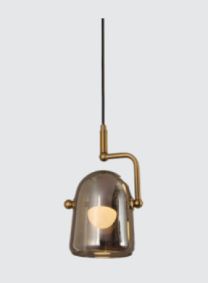 Neptune LED Gold Amber Glass Pendant Lamp 6608D