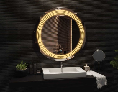 EVAAN Round LED Wall Mirror(3 Tone-White Light, Natural Light, Warm Light) led m 11