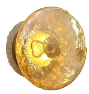 Neptune Amber Glass Flush Mount or Wall Lamp 6511